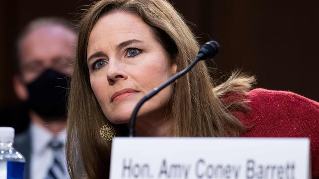 Supreme Court nominee Judge Amy Coney Barrett testifies during her confirmation hearing before the Senate Judiciary Committee on Capitol Hill in Washington, DC. Picture: AFP