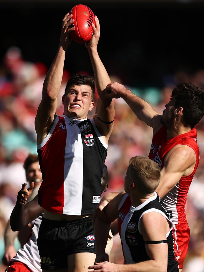 Rowan Marshall rose to prominence this year playing as a sole ruckman for St Kilda.