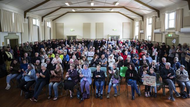 Hundreds of people turned up to a prison protest at Westbury last weekend. Picture: CHRIS KIDD