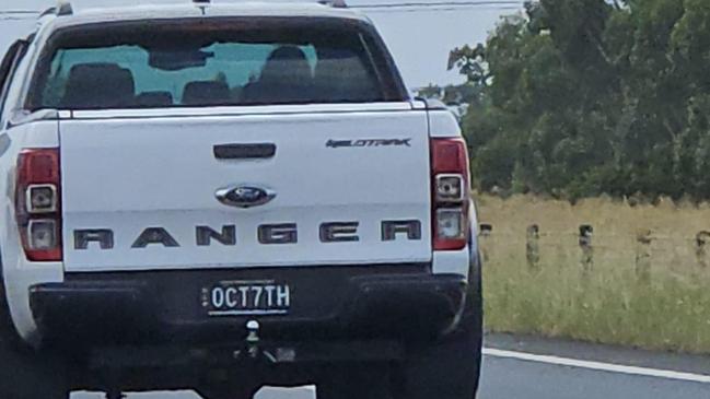 Vehicle registration OCT7TH seen on Sydney's roads on Wednesday.