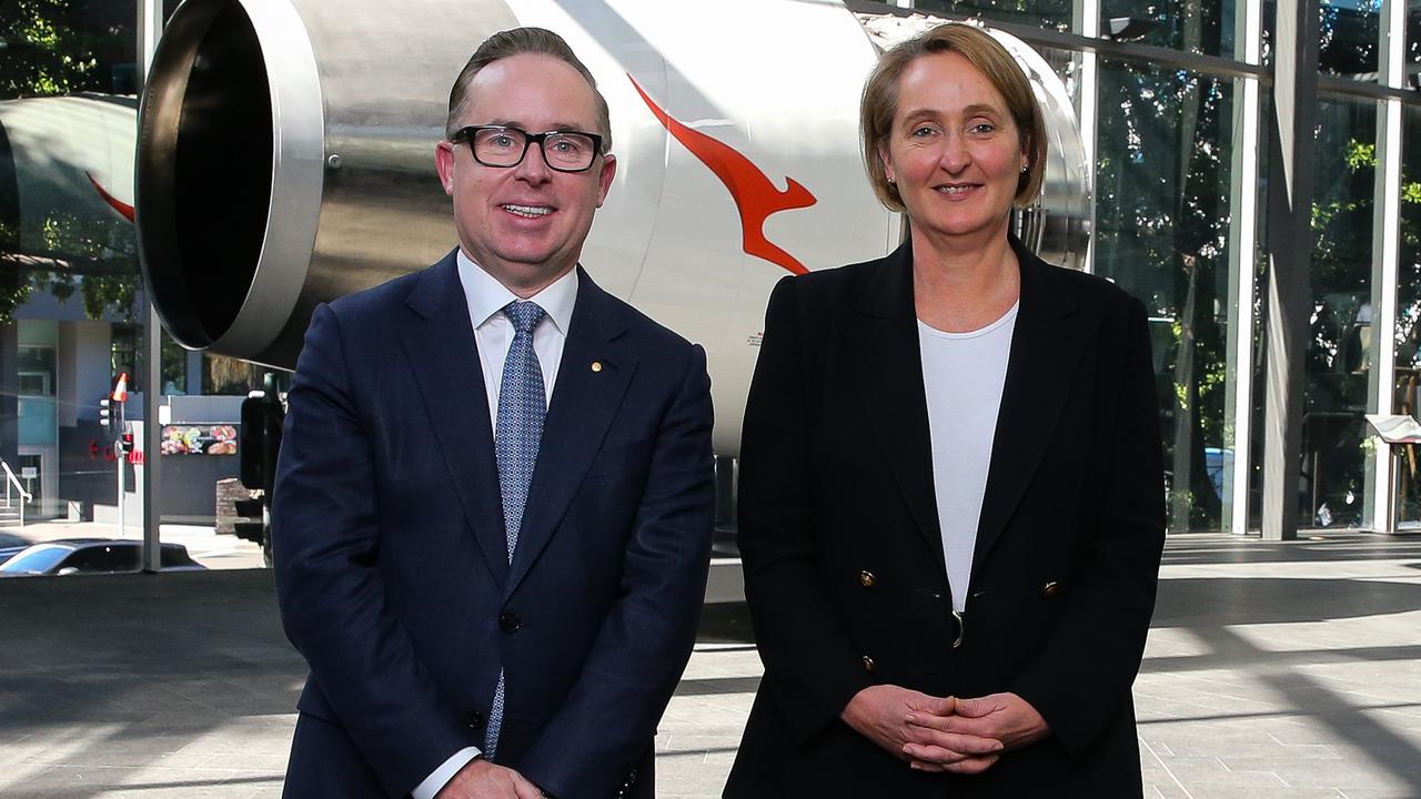 Mr Joyce with chief financial officer Vanessa Hudson, who will take over as CEO in November. Picture: NCA Newswire / Gaye Gerard