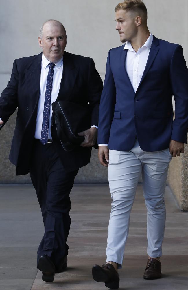 NRL star Jack de Belin arrives at the NSW Federal Court in Sydney. Picture: AAP