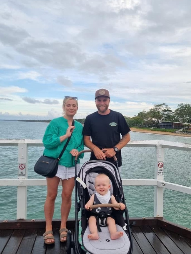 Jordan, Sam and Zaphyr Halloran have been stranded at their Glenthorne home for hours. Picture: Facebook