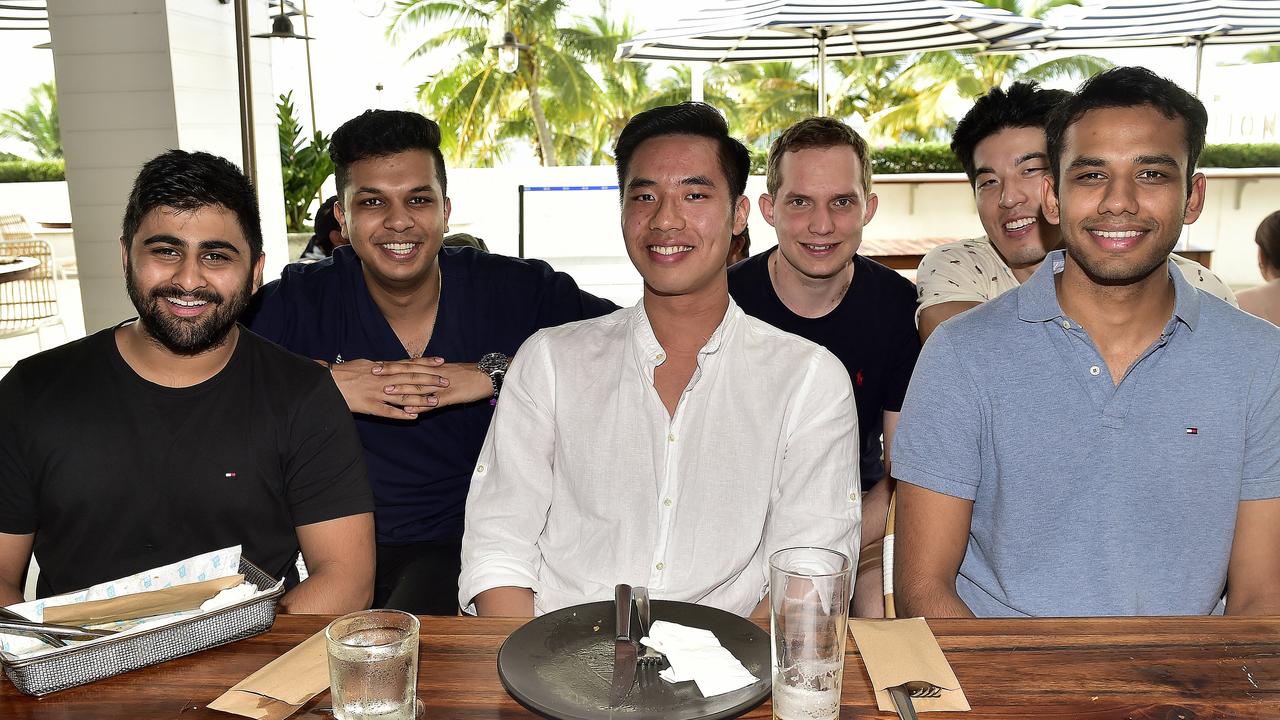 Reece Tio, Mihir Doshi, Jeffrey Lau, Abdul Mohammed, Shaurya Jhamb and Justin Smith at The Ville Resort and Casino. Local residents and tourists are supporting the hospitality industry as Covid-19 restrictions slowly lift. PICTURE: MATT TAYLOR.