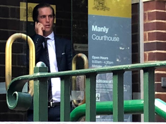 Jack Degotardi, of Avalon, who was sentenced to 15 months in jail for his role in the bashing of a man outside a northern beaches service station, at Manly Local Court. PIcture: Jim O’Rourke