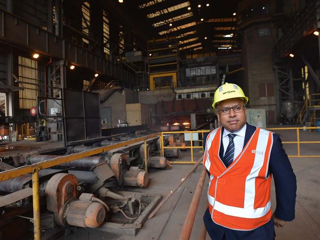 EMBARGO FOR TWAM 12 OCT 2019  NO REUSE WITHOUT PERMISSIONHead of GFG Sanjeev Gupta visits the Arrium Steel plant in Whyalla, South Australia. Monday, July, 17, 2017. British industrialist Sanjeev Gupta plans to invest $1 billion or more in Arrium's Whyalla Steelworks to ensure its future viability. (AAP Image/David Mariuz) NO ARCHIVING