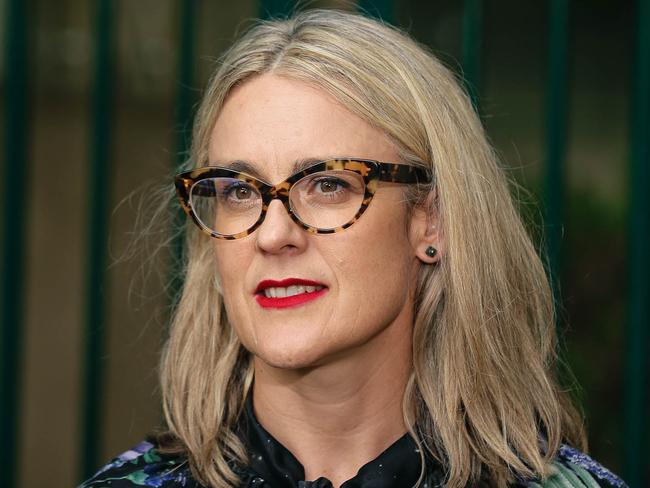 BRISBANE, AUSTRALIA - NCA NewsWire Photos - 28 MARCH, 2023:  , Aimee McVeigh from QCSS  speaks to Media after a housing shortage round table discussion at Queensland Parliament in Brisbane. Picture: NCA NewsWire / Glenn Campbell