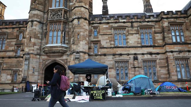 Pro-Palestine encampment. Picture: Jane Dempster/The Australian.