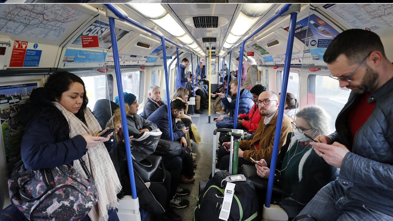 This was London’s Piccadilly Line on Tuesday, March 17, 2020, before coronavirus fears had really set in. Picture: Frank Augstein