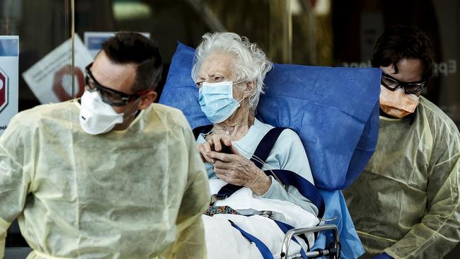 A resident of Melbourne’s Epping Gardens aged-care facility. Picture: Getty Images