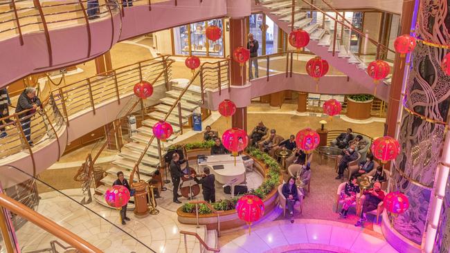 The atrium area where musicians play to a small crowd. Picture: Supplied/ David Abel