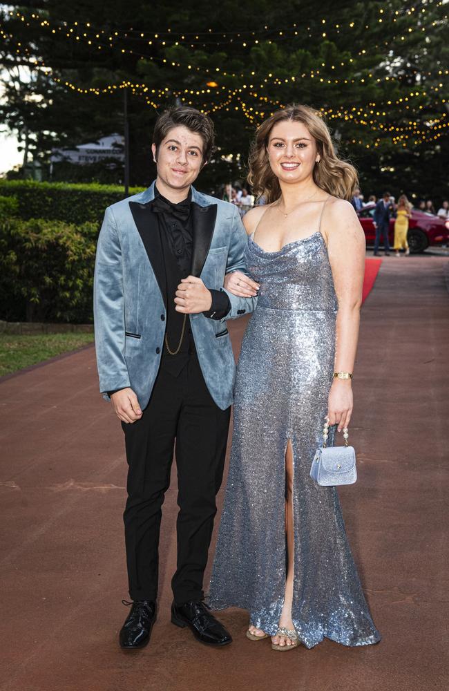 Elliot Thomas and partner Sarah Park at St Mary's College formal at Picnic Point, Friday, March 22, 2024. Picture: Kevin Farmer