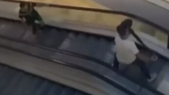 Damien Guerot was able to prevent Joel Cauchi from reaching the top of the escalator. Picture: 9 News