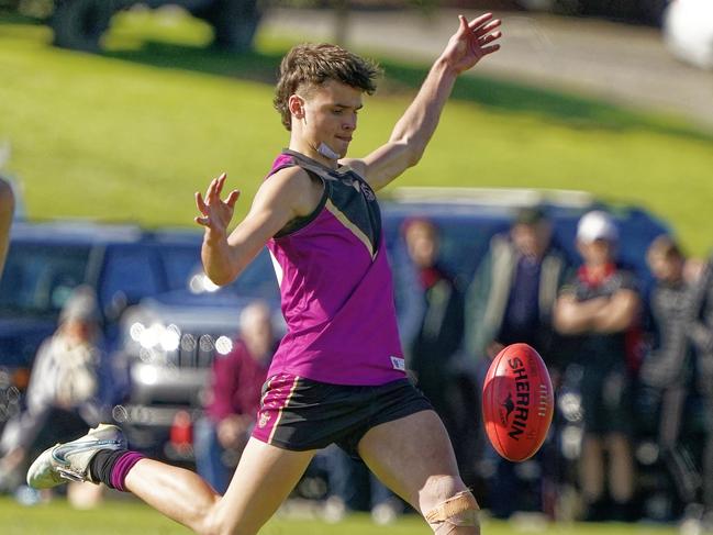 APS Footy: Haileybury v Caulfield Grammar. Haileibury player Taj Hotton. Picture: Valeriu Campan