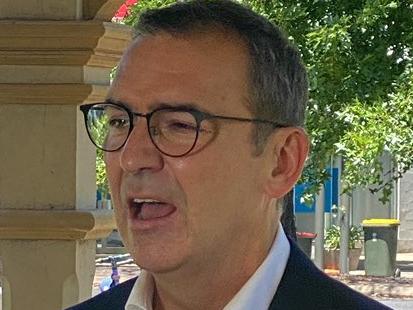 South Australian Premier Steven Marshall  speaks to the media at a COVID press conference , 26th Jan 2022 . Picture: Patrick James