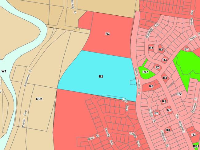 Pre-DA discussions are taking place in relation to this commercial zoned land at Ballina Heights.