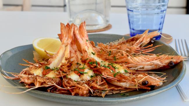 Grilled split king prawns. Picture: Jenifer Jagielski