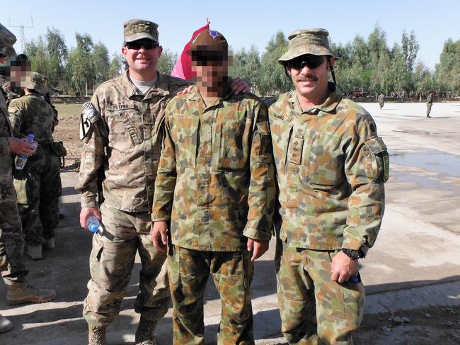 Afghanistan veteran Jason Scanes (right), pictured with his former interpreter Hassan and an unidentified coalition ally, is among many volunteers continuing to fight to Afghan interpreters who worked for the ADF safely into Australia. Picture: Supplied