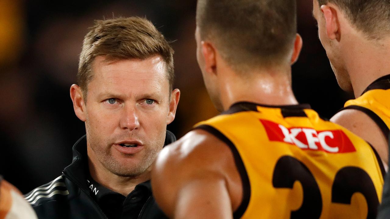 Sam Mitchell and his young Hawks would love to get an early win against the old enemy. ,