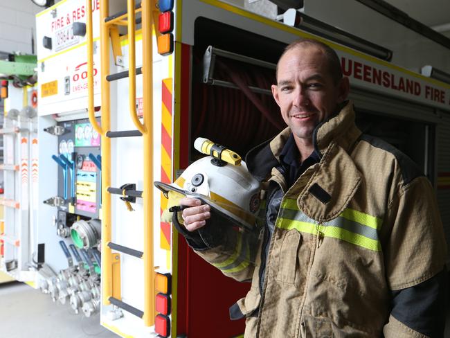 Former Raiders, Roosters and Titans speedster Phil Graham works these days as a firefighter at Helensvale Station. Picture Glenn Hampson