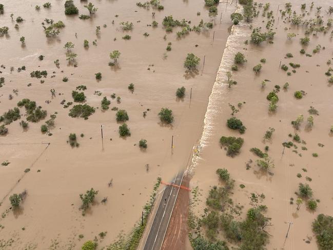 Flood waters on the Fitzroy River, northern WA. Picture: Foundation for Indigenous Sustainable Health/ DFES WA