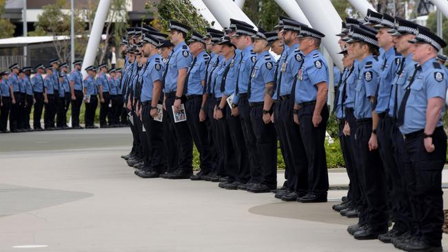 There was a huge turnout for the funeral service at Optus Stadium. Picture: NCA NewsWire / Sharon Smith