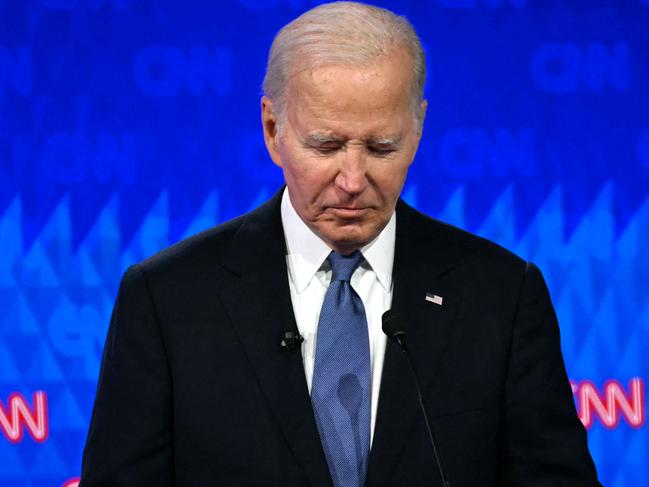We’ve seen so many clips in the past three years of Biden stumbling on stairs, falling over, freezing during speeches, launching into bizarre anecdotes. Picture: AFP