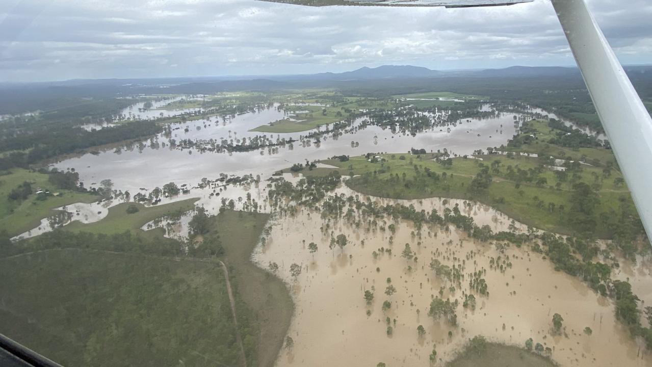 Photos of flooding around Gympie captured by Paul McKeown, chief pilot Wide Bay Air Charter.