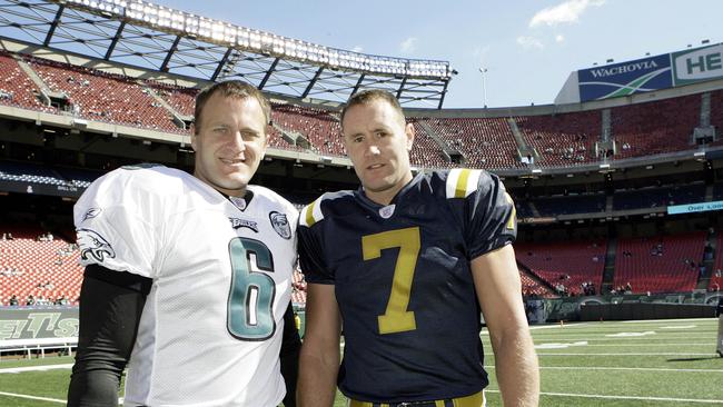 Saverio Rocca and Ben Graham both made the leap from AFL to NFL. Picture: Supplied.