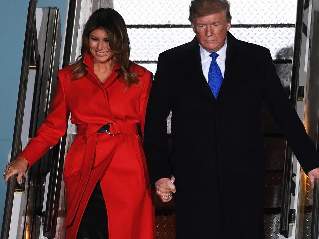 President Trump and the First Lady Melania Trump arrive in London. Picture: Chris J Ratcliffe/Getty Images)