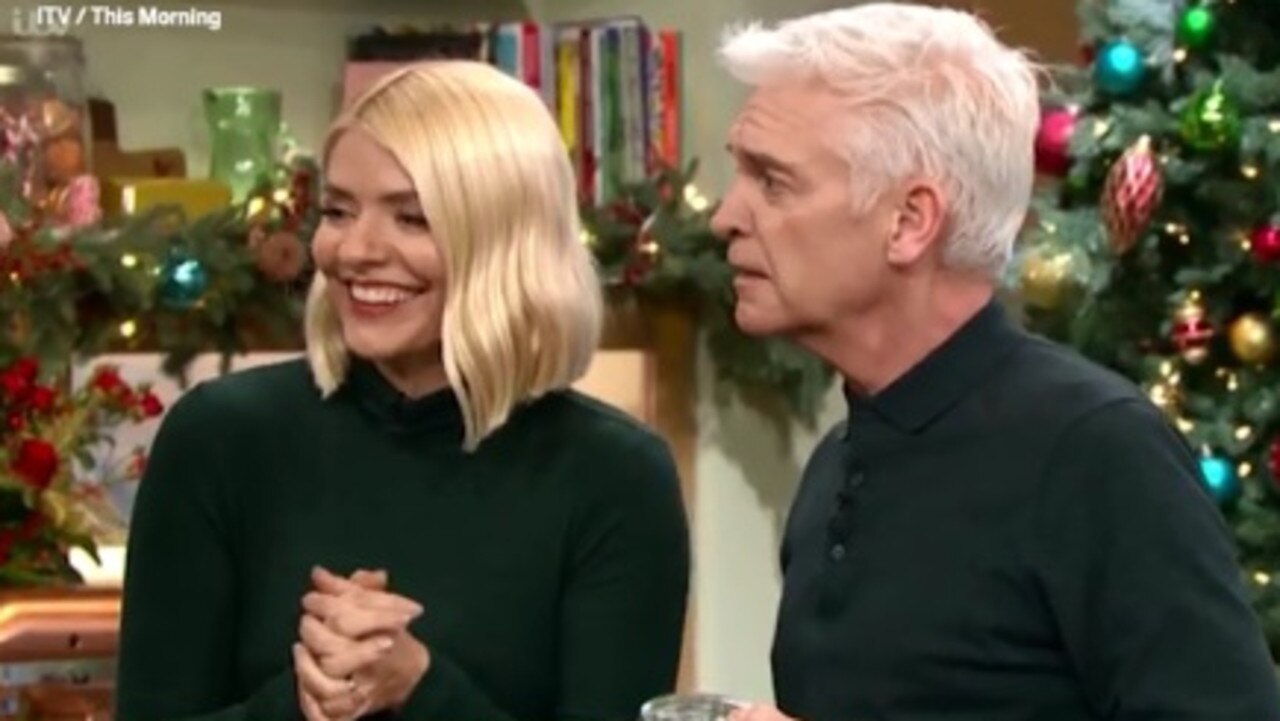 Presenters Holly Willoughby and Phillip Schofield were in stitches over the blunder. Picture: This Morning