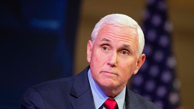 Mike Pence says those who suggest the US can’t take care of its problems at home and still remain the leader of the free world are selling America. Picture: AFP