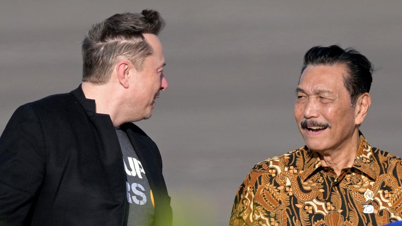 He’s in Indonesia to launch his Starlink service. The aim is to extend the internet to remote areas of the country. Picture: Sonny Tumbelaka / AFP