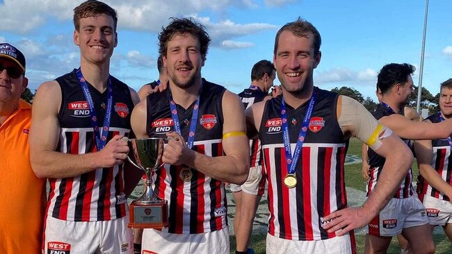 Brayden Kain (middle) at theSA Country Championships. Picture: South Gambier Football Club