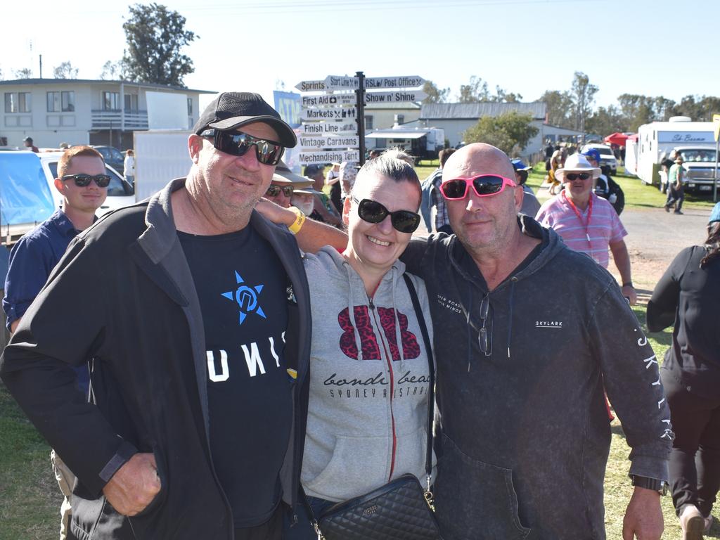 Scott Brown, Jodie Brown and Michael Keogh from Brisbane (Photo: Michael Hudson / Warwick Daily News)