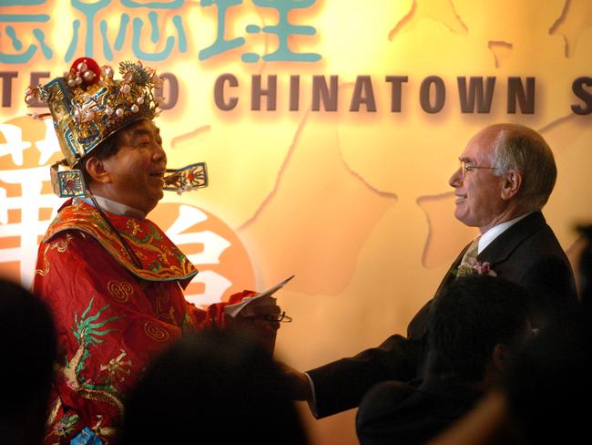 John Howard at The Golden Century Chinese restaurant in Sydney's Chinatown.