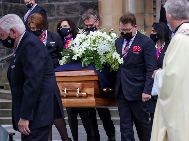 The funeral of former governor of Victoria Sir James Gobbo, uncle to Catherine and Nicola Gobbo. Picture: Ian Currie