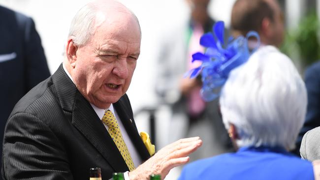 2GB breakfast radio king Alan Jones at Oaks Day during the Melbourne Cup carnival. Picture: Julian Smith/AAP