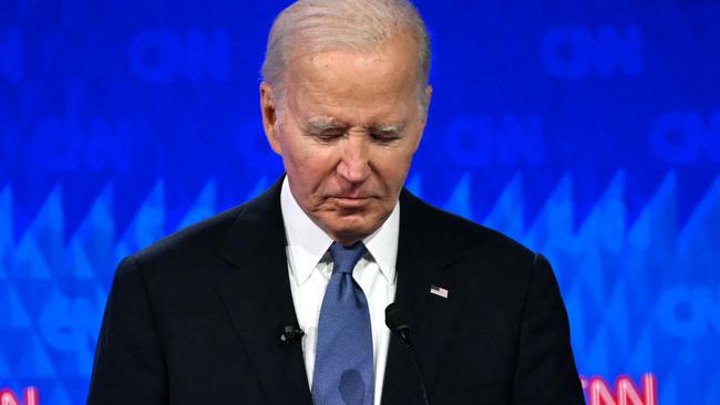 Joe Biden during his halting debate performance. Picture: Andrew Caballero-Reynolds/AFP