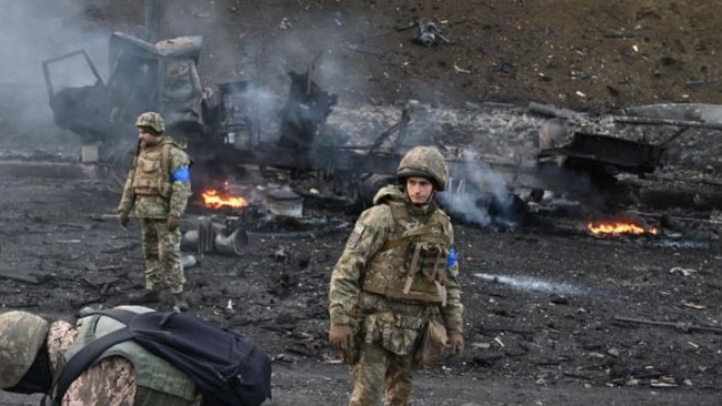 Troops are refusing to take orders from Moscow to shell Ukrainian towns, according to radio messages. Picture: Sergei Supinsky/AFP