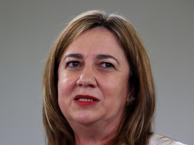 Premier Annastacia Palaszczuk during a press conference on Thursday. Picture: Adam Head