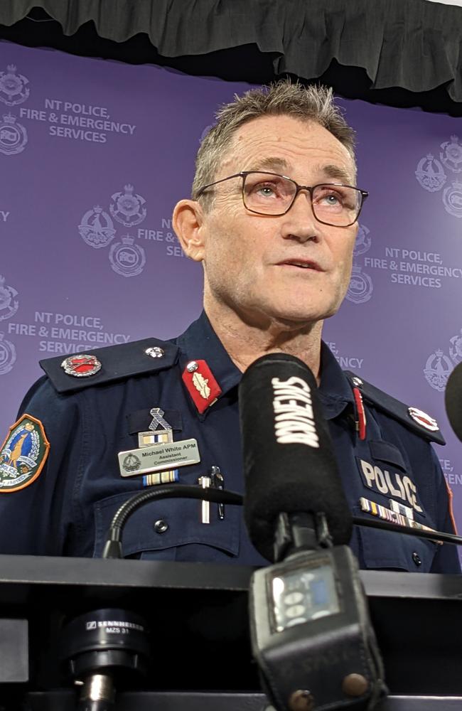 NT Police Assistant Commissioner Michael White gives an update on Angie Fuller. Picture: Jason Walls