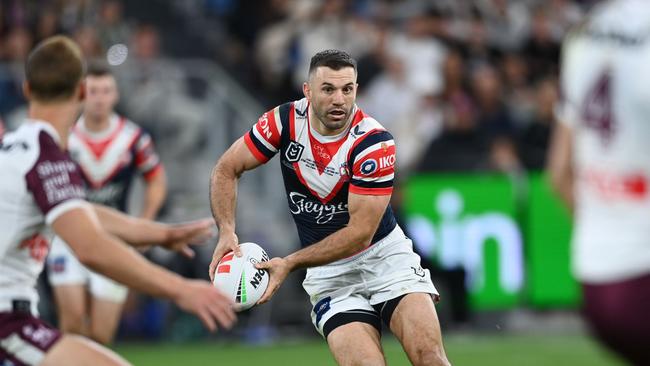 James Tedesco will likely finish his NRL career at the Roosters after he signed a new deal that will keep him at the club until 2026. Picture: NRL Imagery