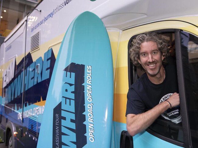 Atlassian co founder Scott Farquhar in its branded recruitment RV