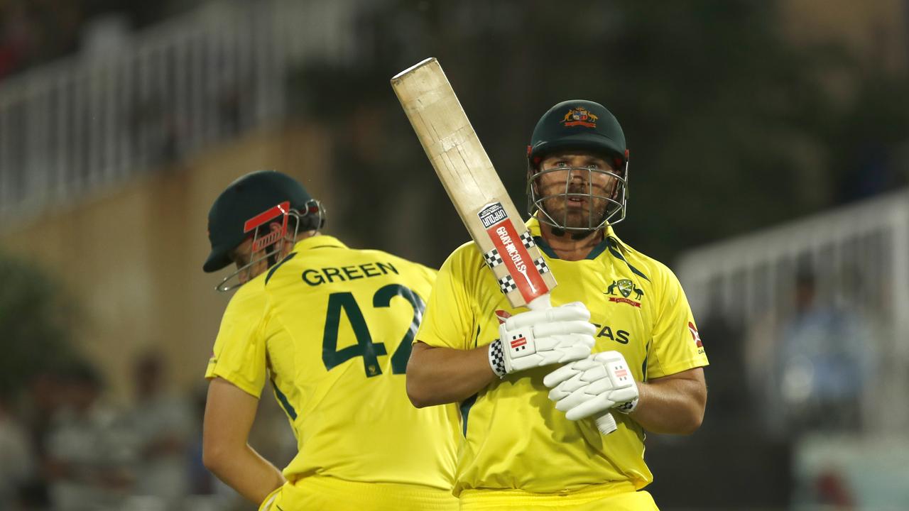 Australian greats Brad Haddin and Mark Waugh have been left staggered by the decision from Aaron Finch to bat below Cameron Green. Photo: Getty Images