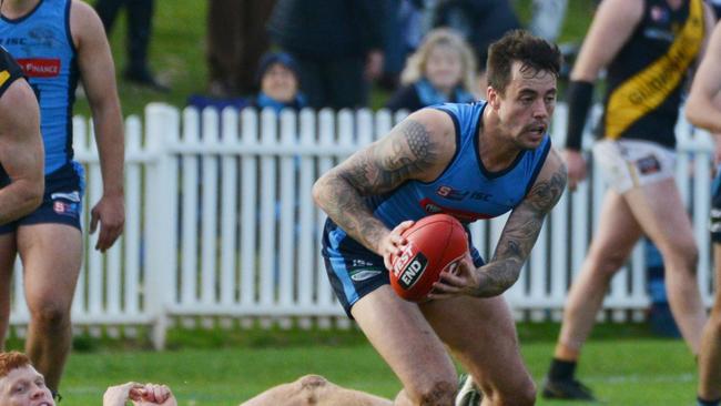 Jake Sutcliffe in action for Sturt. Picture: AAP/Brenton Edwards