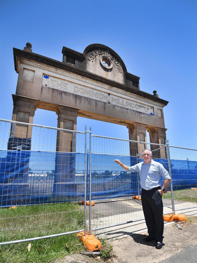 Chris Moore at the old flour mill site on Kent St in Maryborough.