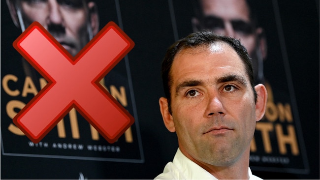 Cameron Smith speaks to the media at Suncorp Stadium on Monday. Picture: Bradley Kanaris/Getty Images