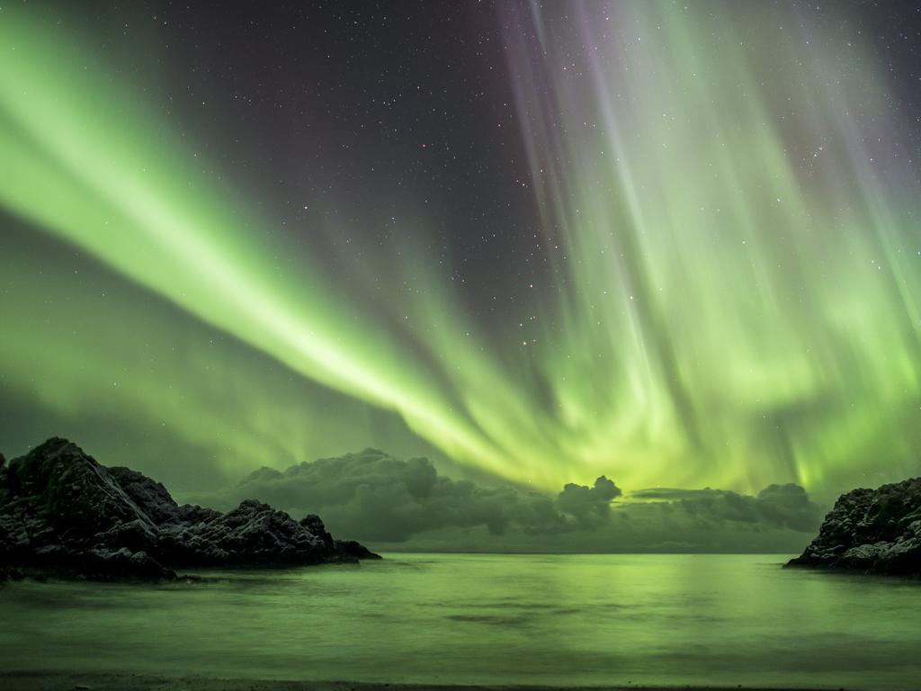 Green Gorge Illuminated by a aurora australis. Picture: Jason Edwards