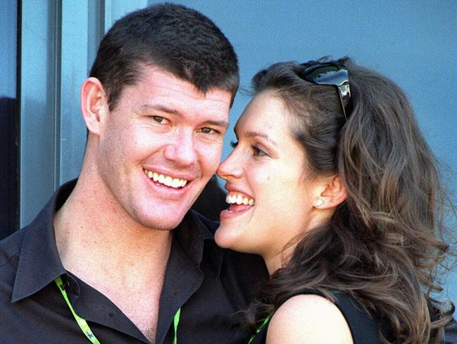 With her ex-fiancee at the 1998 Grand Prix.